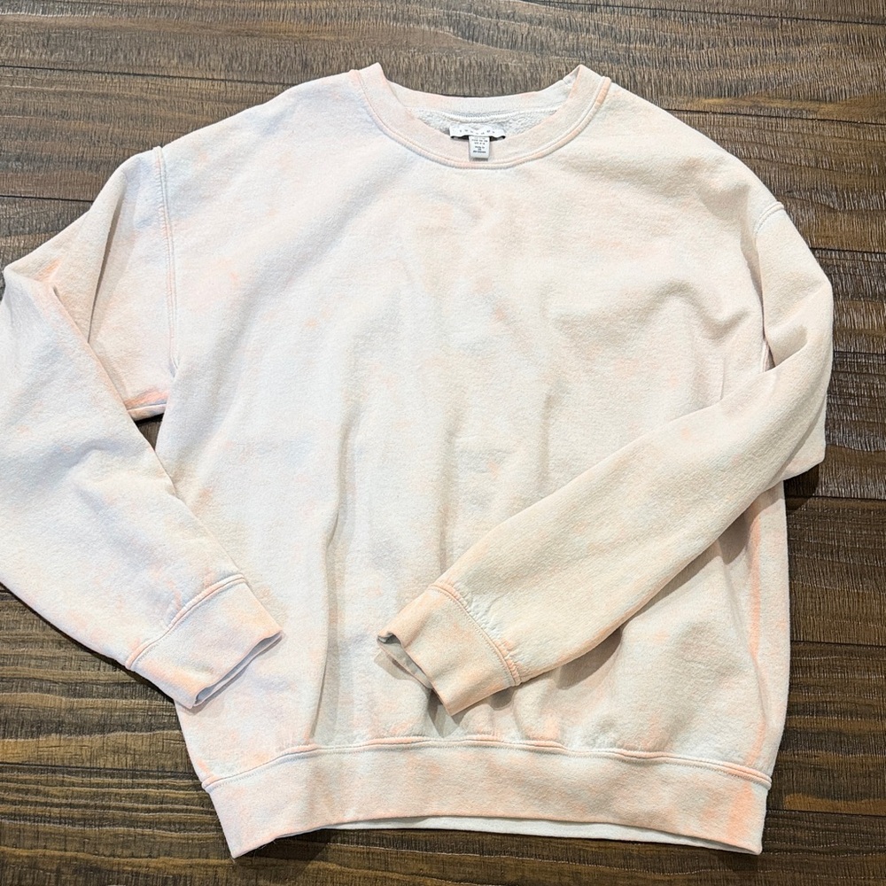 Tie Dye Orange and White Crewneck Sweater